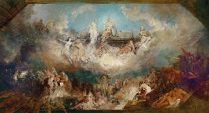 El hundimiento del tesoro de los Nibelungos en el Rin